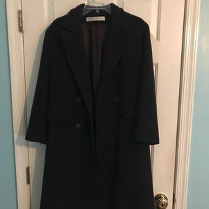 Larry Levine Navy Winter Trench Coat
